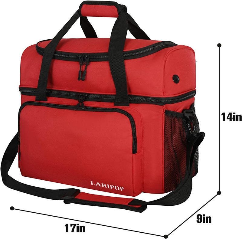 LARIPOP 2 Ball Bowling Bag, Double Bowling Ball Bag with Dual Padded Holder & Shoe Compartment- Fits Shoes Up to Mens Size 16 - Image 2